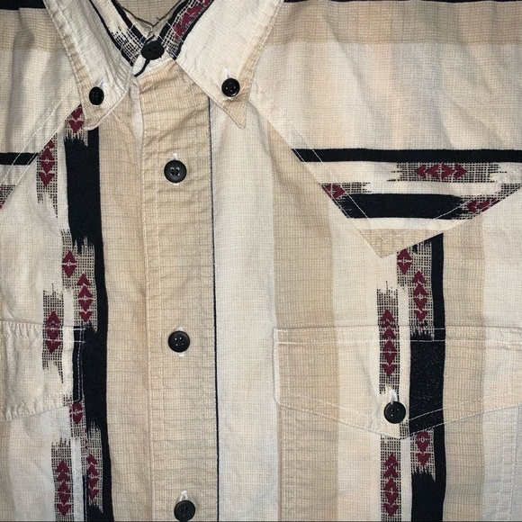 Vintage 90s western style pattern shirt 100%cotton - Picture 3 of 8